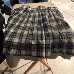 plaid green pleated skirt szM
